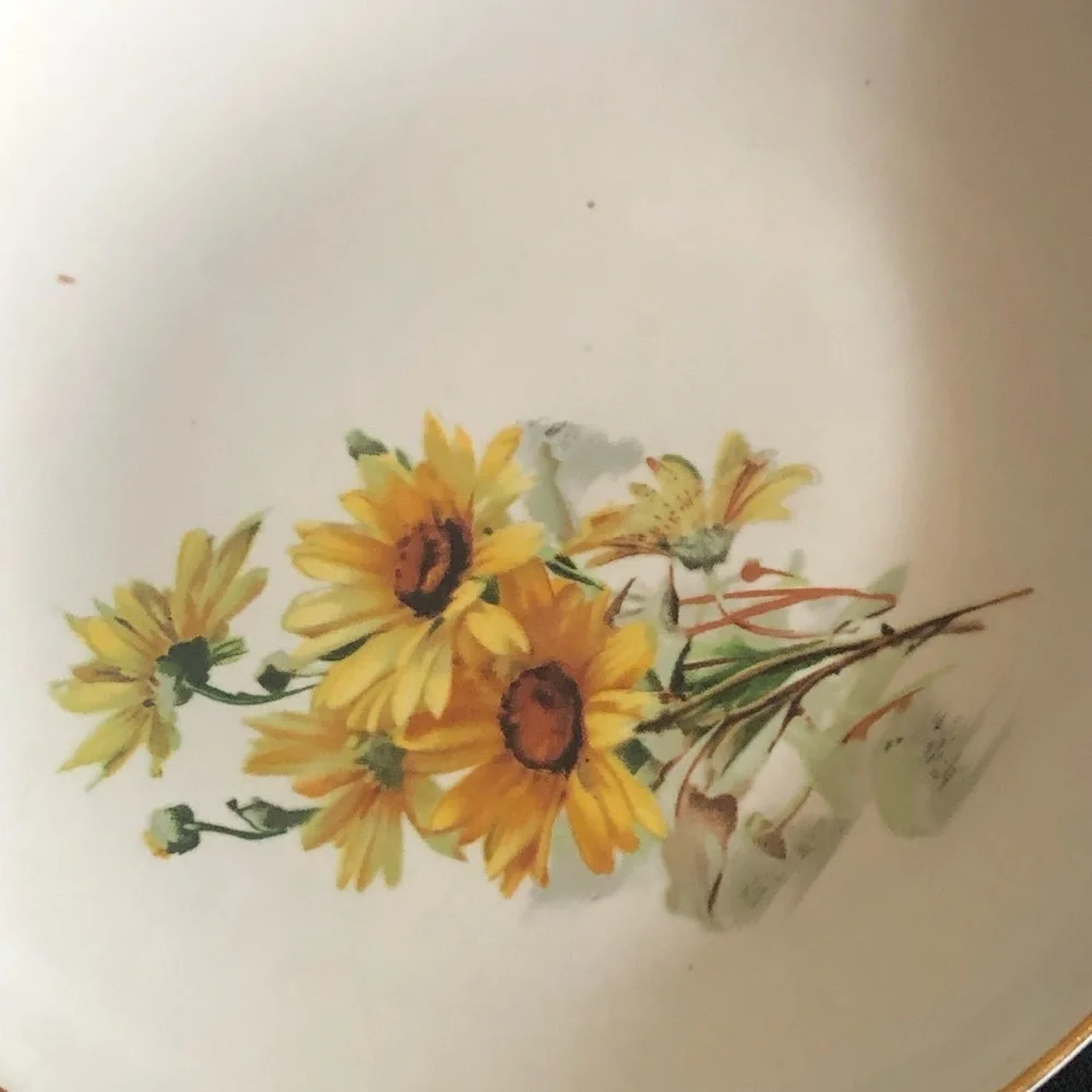 Vintage Black-Eyed Susans China Dessert Plate